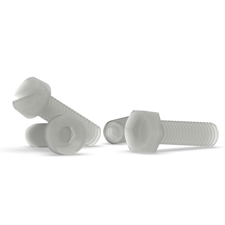 Polyvinylidene Fluoride (PVDF) Custom Manufactured Screws