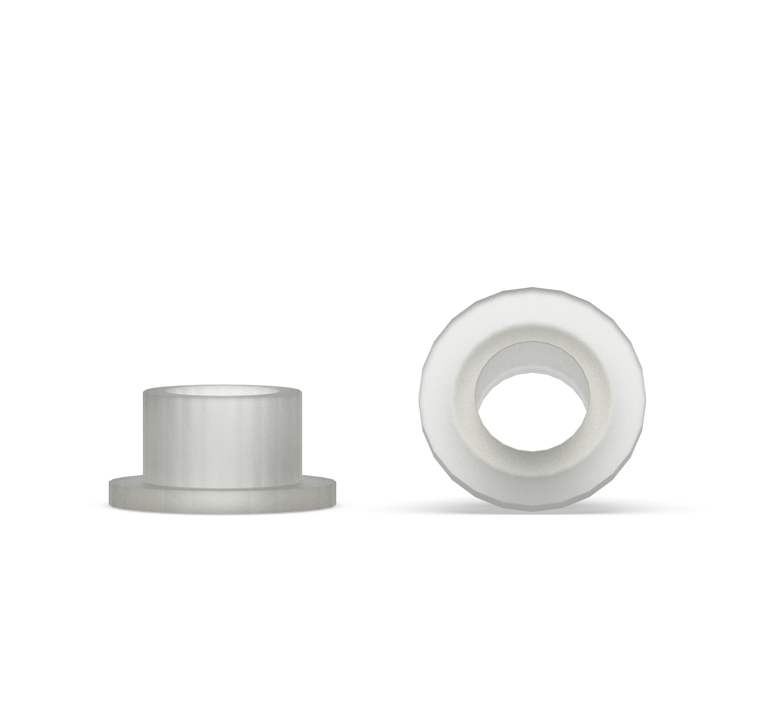 Bushing Polimer Polyvinylidene Fluoride (PVDF) Custom Manufactured Flanged Bushings ...