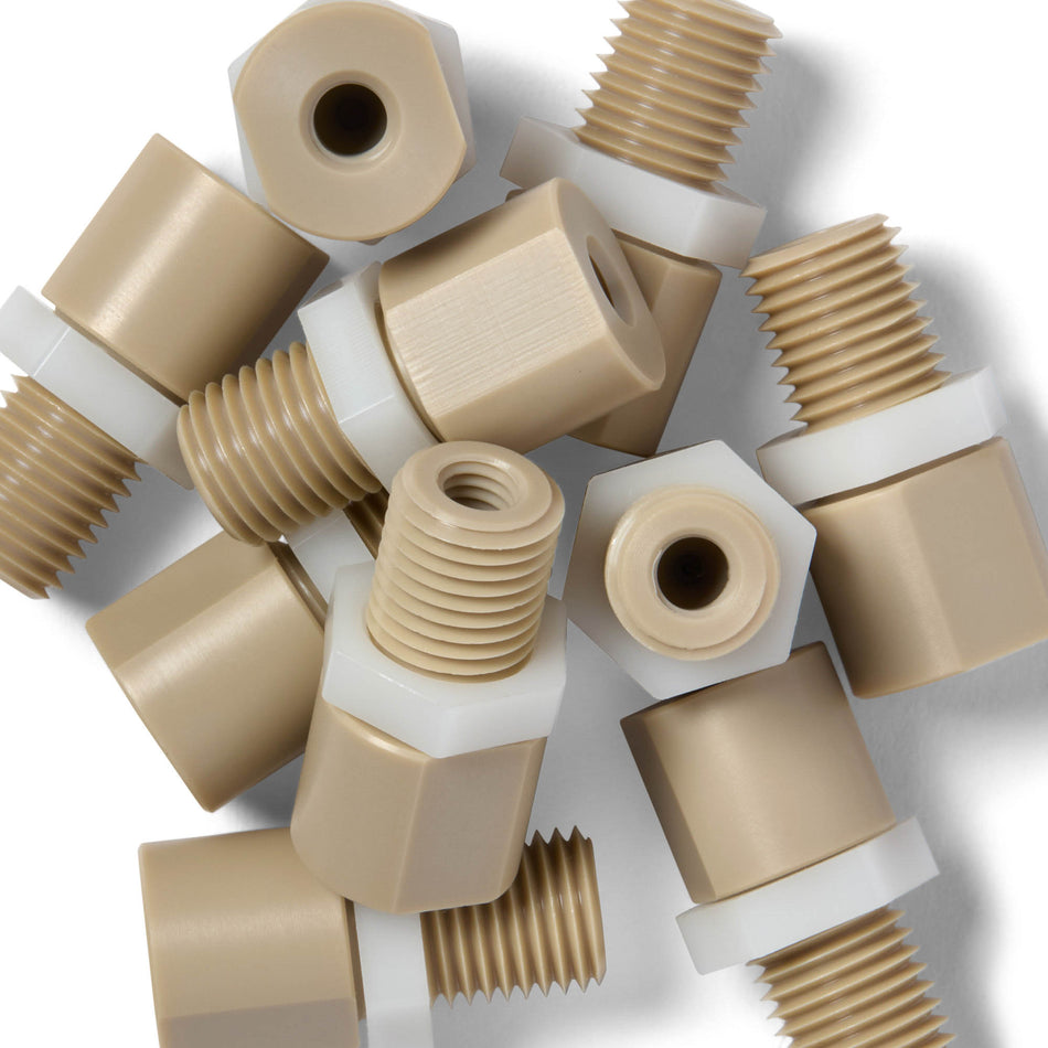 HPLC PEEK handvast door wand tweeweg voor 1/8 capillair