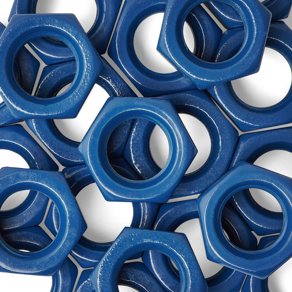 PTFE-gecoate Teflon Roestvrijstalen zeskantmoeren blauw - DIN 934