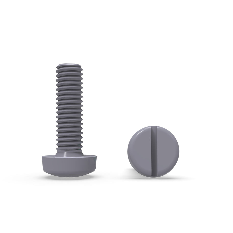 PVC Bolcilinder schroef met zaaggleuf - DIN 7985
