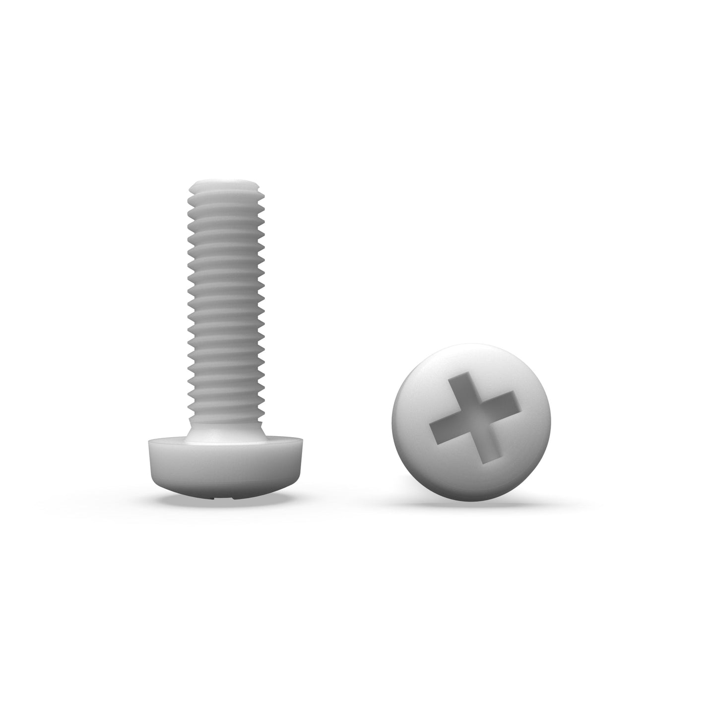 PTFE Teflon Bolcilinder schroef kruisgleuf (phillips) - DIN 7985
