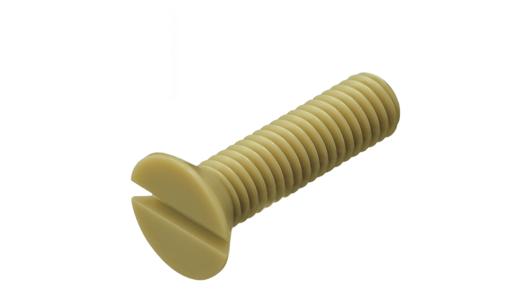 Imperial PEEK Slotted Flat Head Screw - High Performance Polymer-Plastic Fastener Components