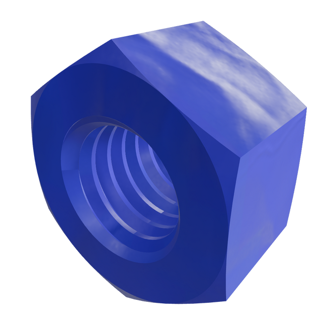 PTFE-gecoate Teflon roestvrijstalen zeskantmoeren blauw